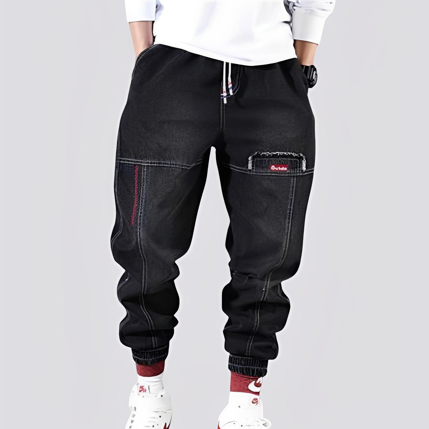 Victor - Stilvolle Baggy-Jeans mit elastischen Bündchen für Herren