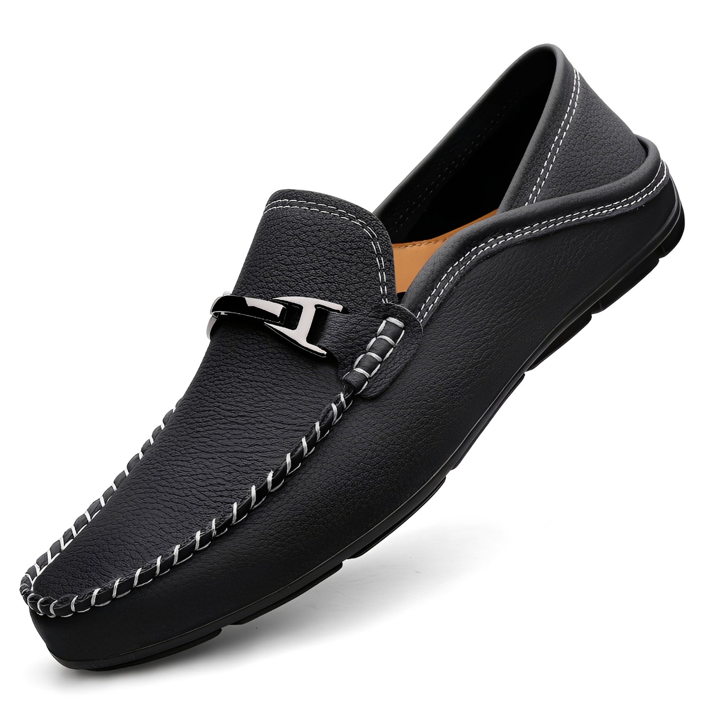 Ronald - Lässige, elegante Leder-Slipper für Herren