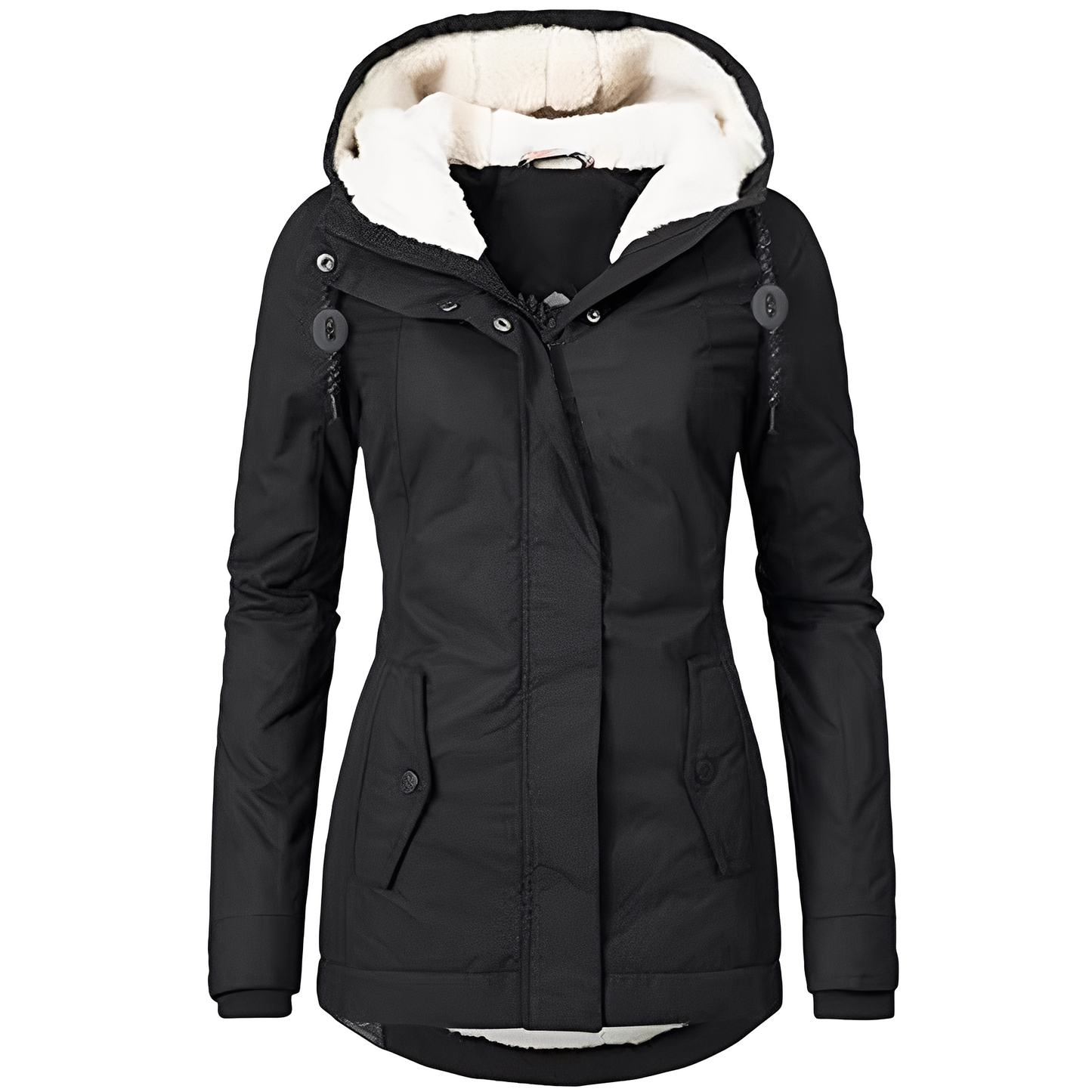 Valary - Women's Velvet Jacket with Hood, Waterproof