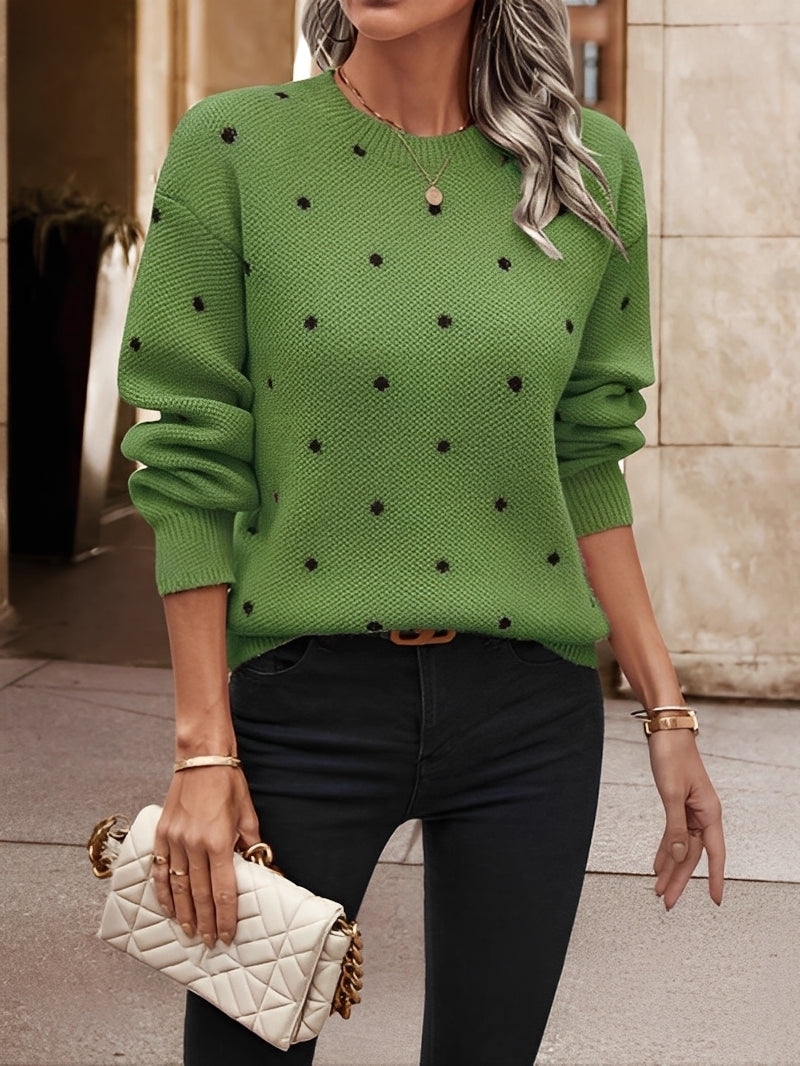 Karly - Stylish women's sweater with polka dot pattern