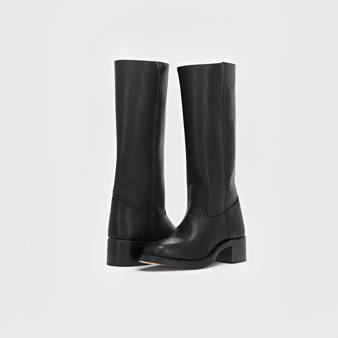 Lauryne - women's leather boots with high heel