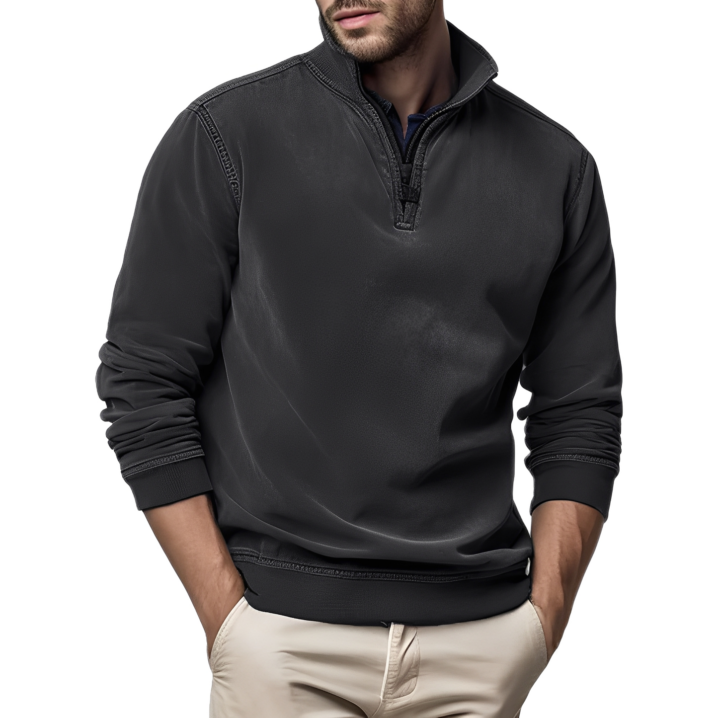 Dunstan - Eleganter Herrenpullover aus gewaschenem Fleece