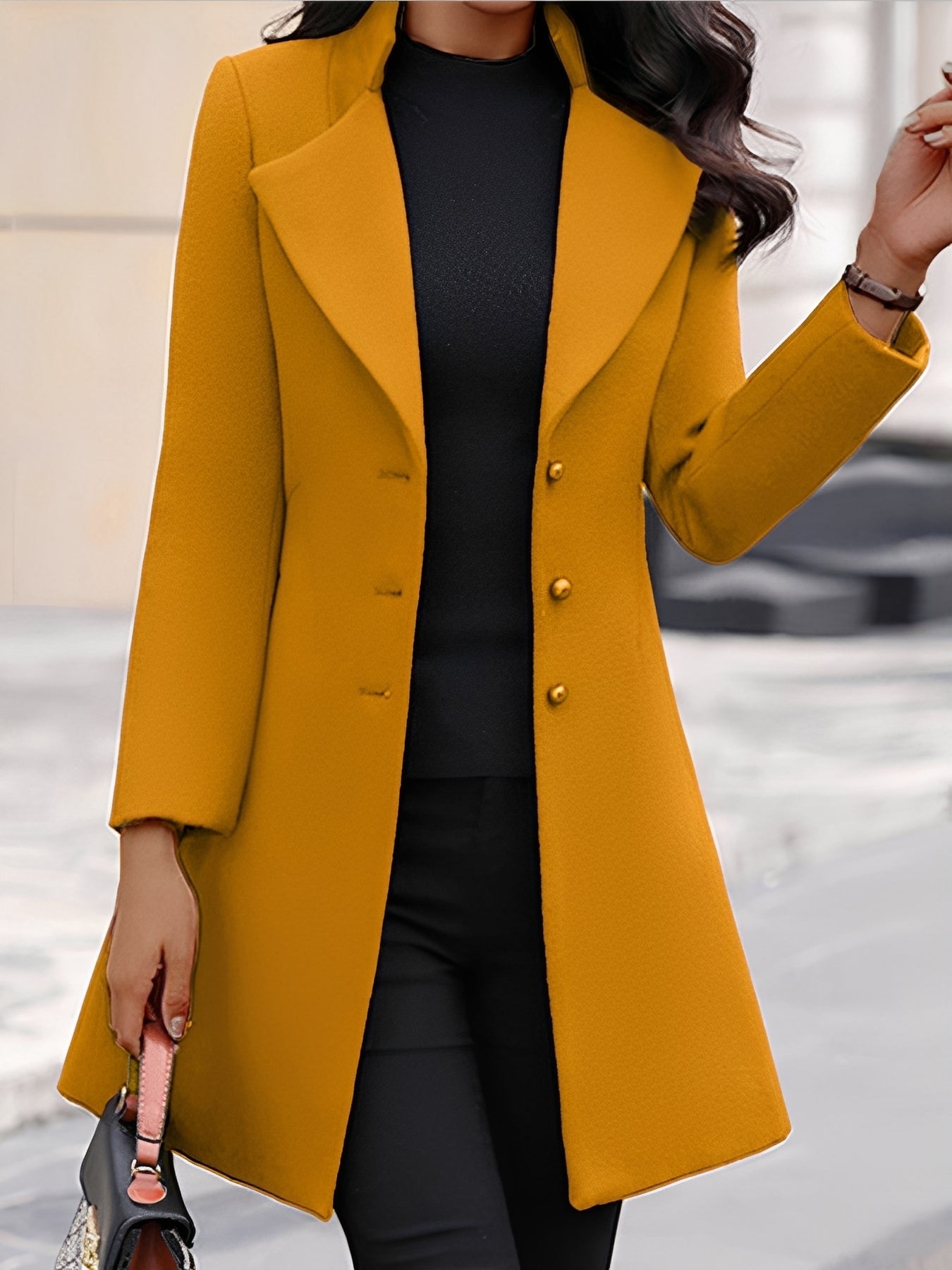 Bryana - Elegant, slim women's wool coat