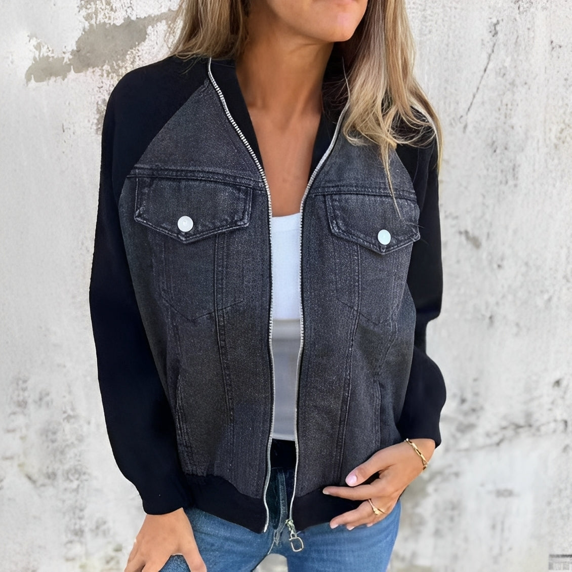 Libby - Bequeme Damen-Jeansjacke mit Raglanärmeln