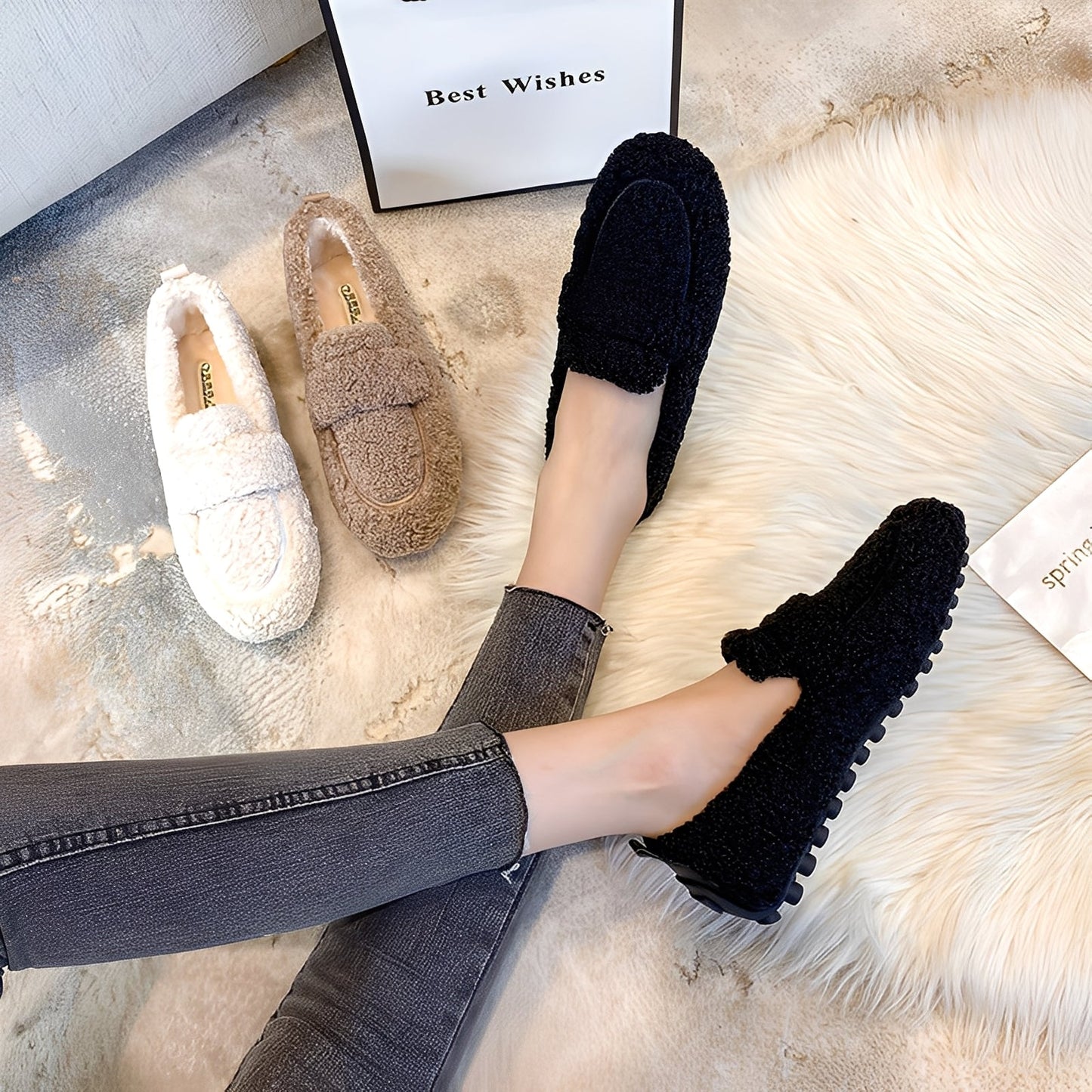 Mara - Warm winter moccasins for women