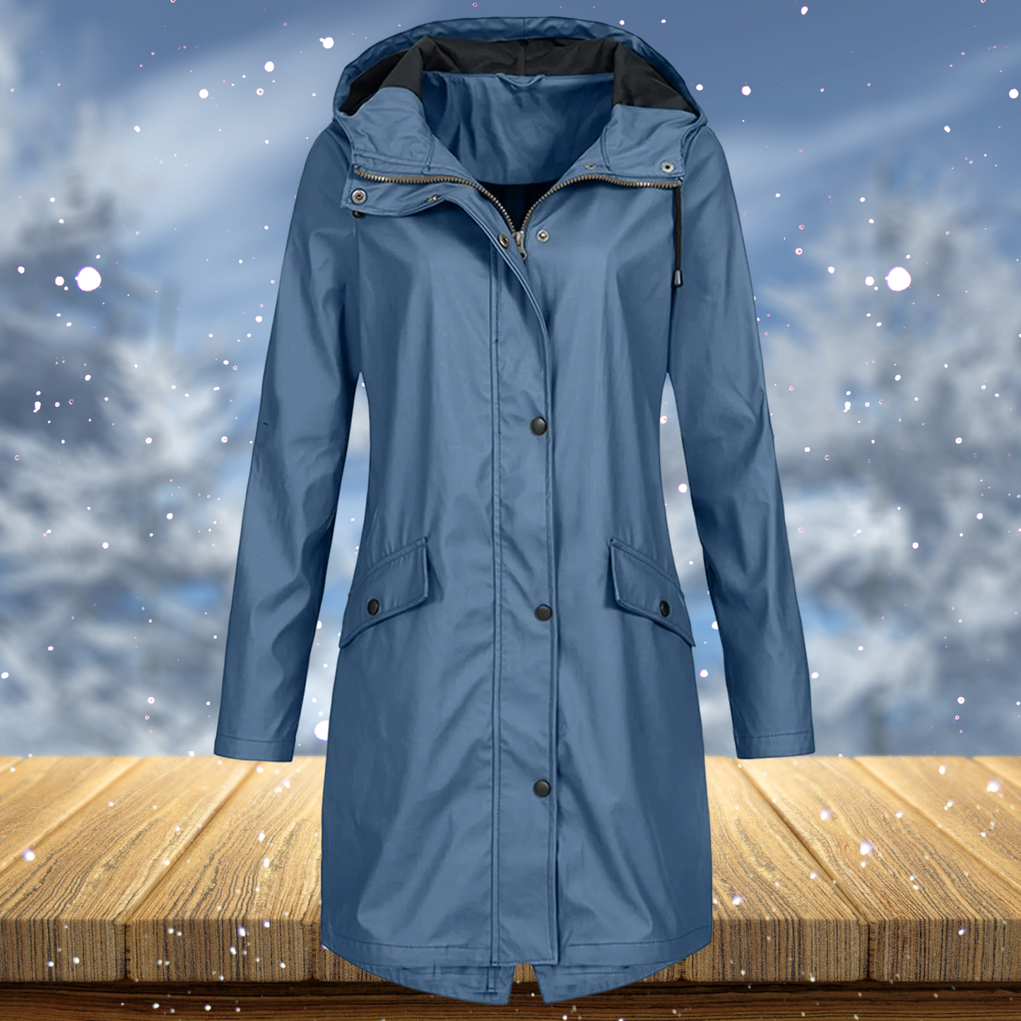 Zenith – Langer Regenmantel, der dem Wind trotzt