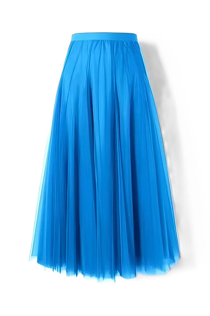 Maleah – Pleated midi skirt made of mesh fabric