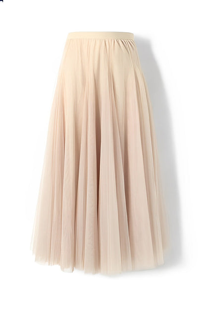 Maleah – Pleated midi skirt made of mesh fabric