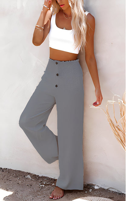 Aloïse - High-waisted linen pants for women