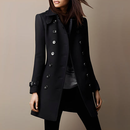 Aryana - Elegant women's wool coat in double-breasted style