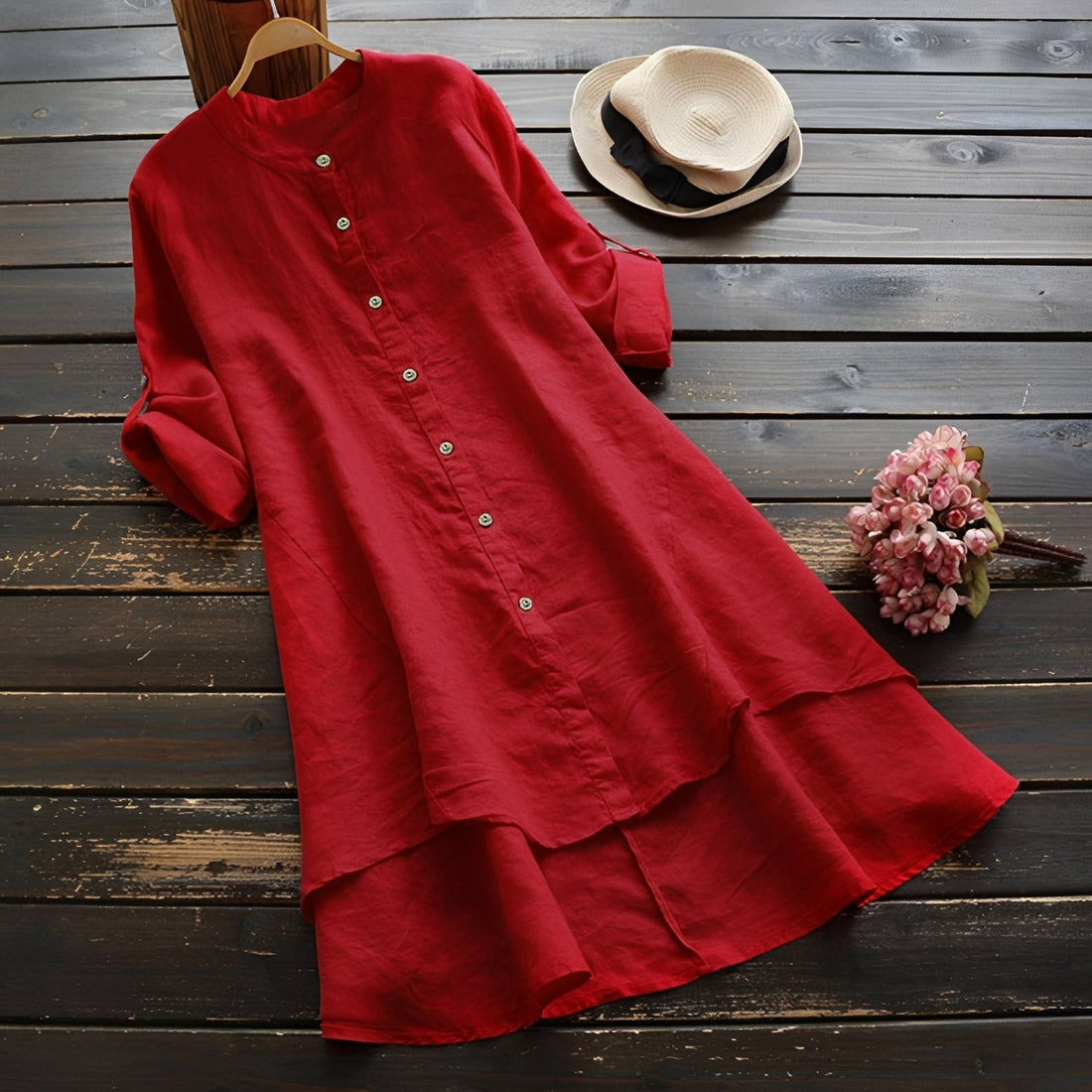 Mildred - Stilvolles Kleid mit Knöpfen