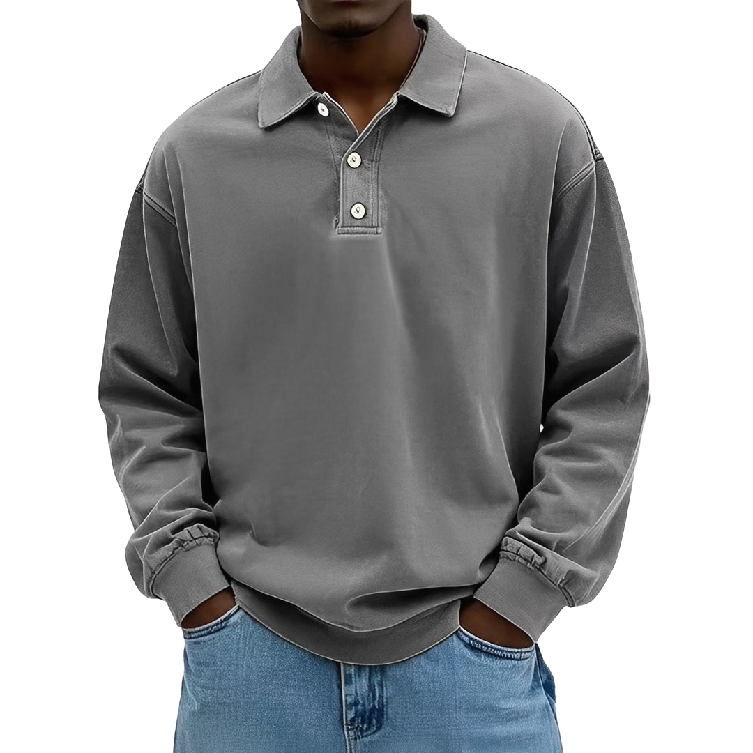 Lothaire - Vintage long-sleeve polo for men