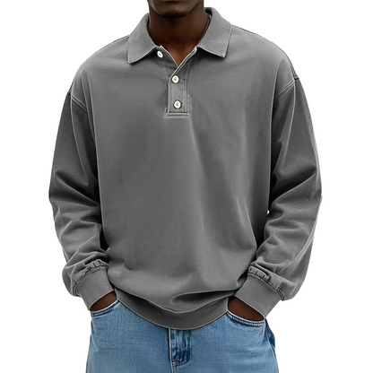 Lothaire - Vintage long-sleeve polo for men
