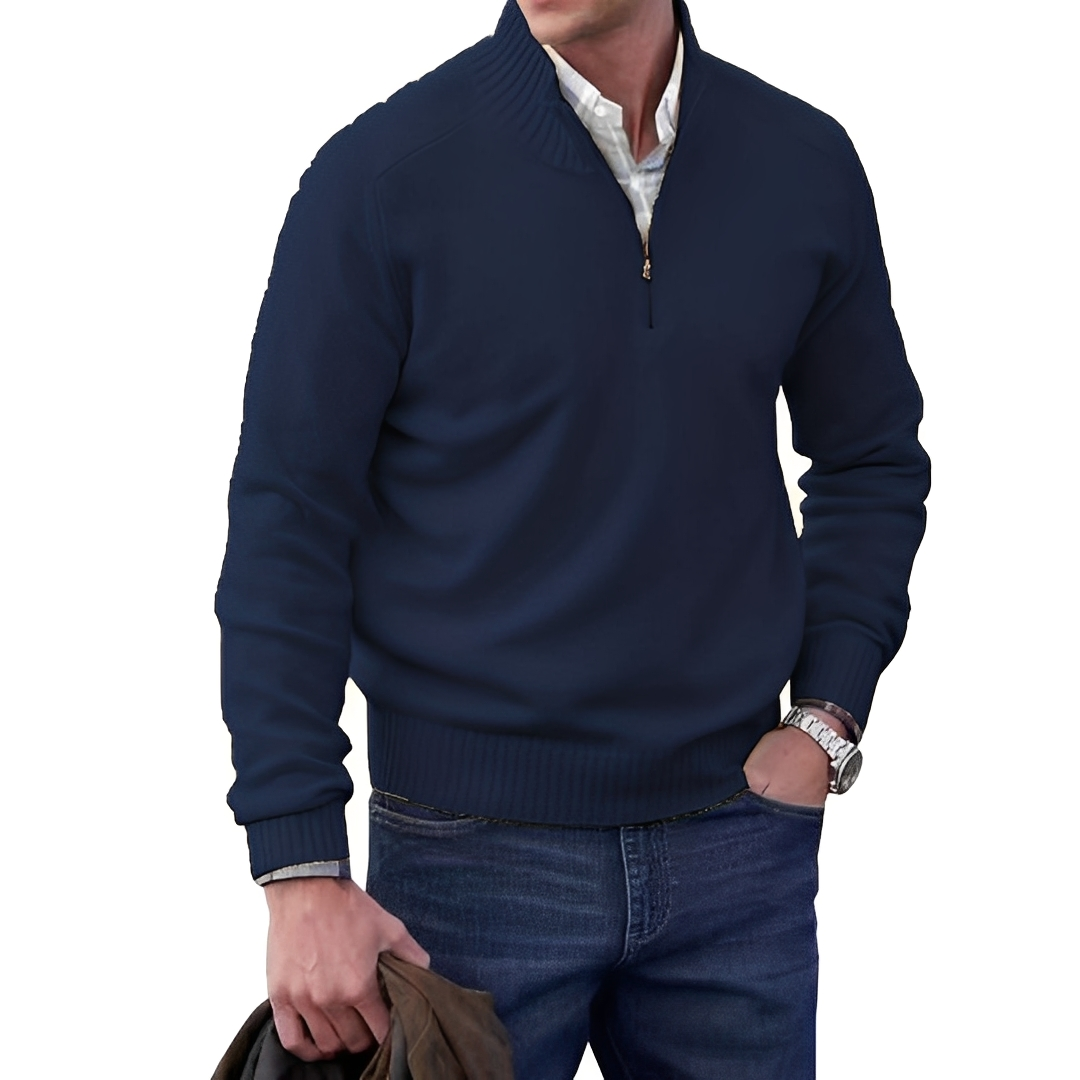 Matéo - Knitted Sweater with Half-Zip for Men