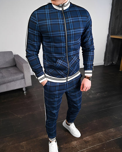 Neal - Stylish checked men's tracksuit