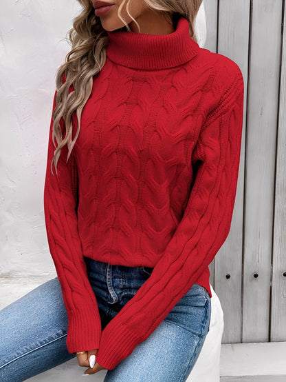 Amélie - Warmer women's turtleneck sweater made of cotton
