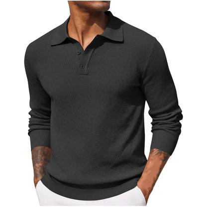 Jerrod - Stylish men's long-sleeve polo shirt