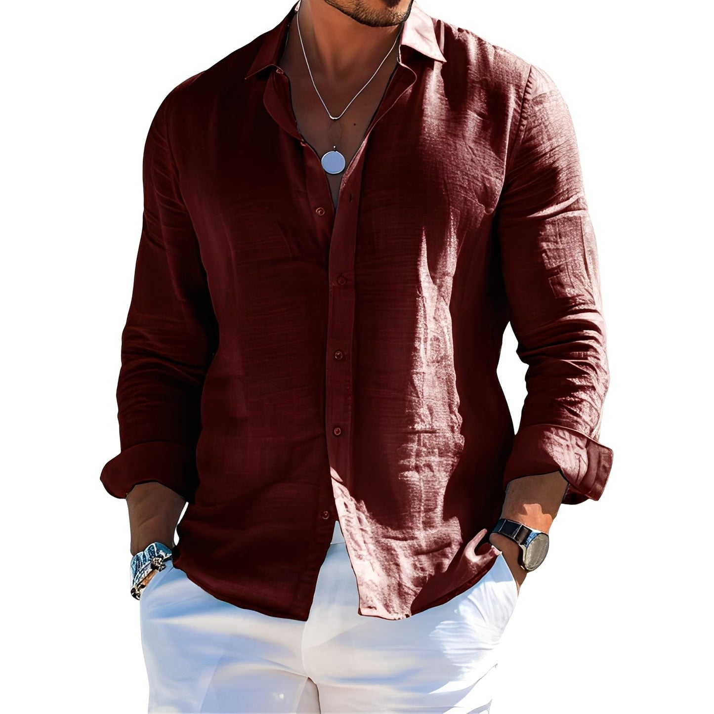 Félicien - Classic men's long-sleeve polo shirts