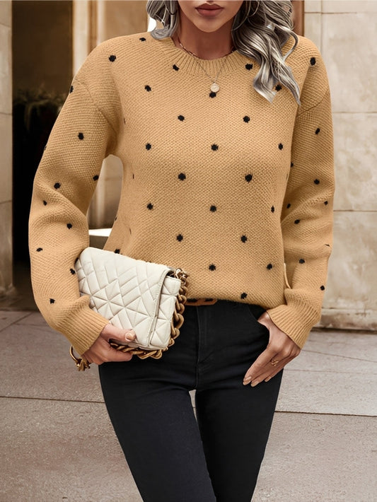 Karly - Stylish women's sweater with polka dot pattern