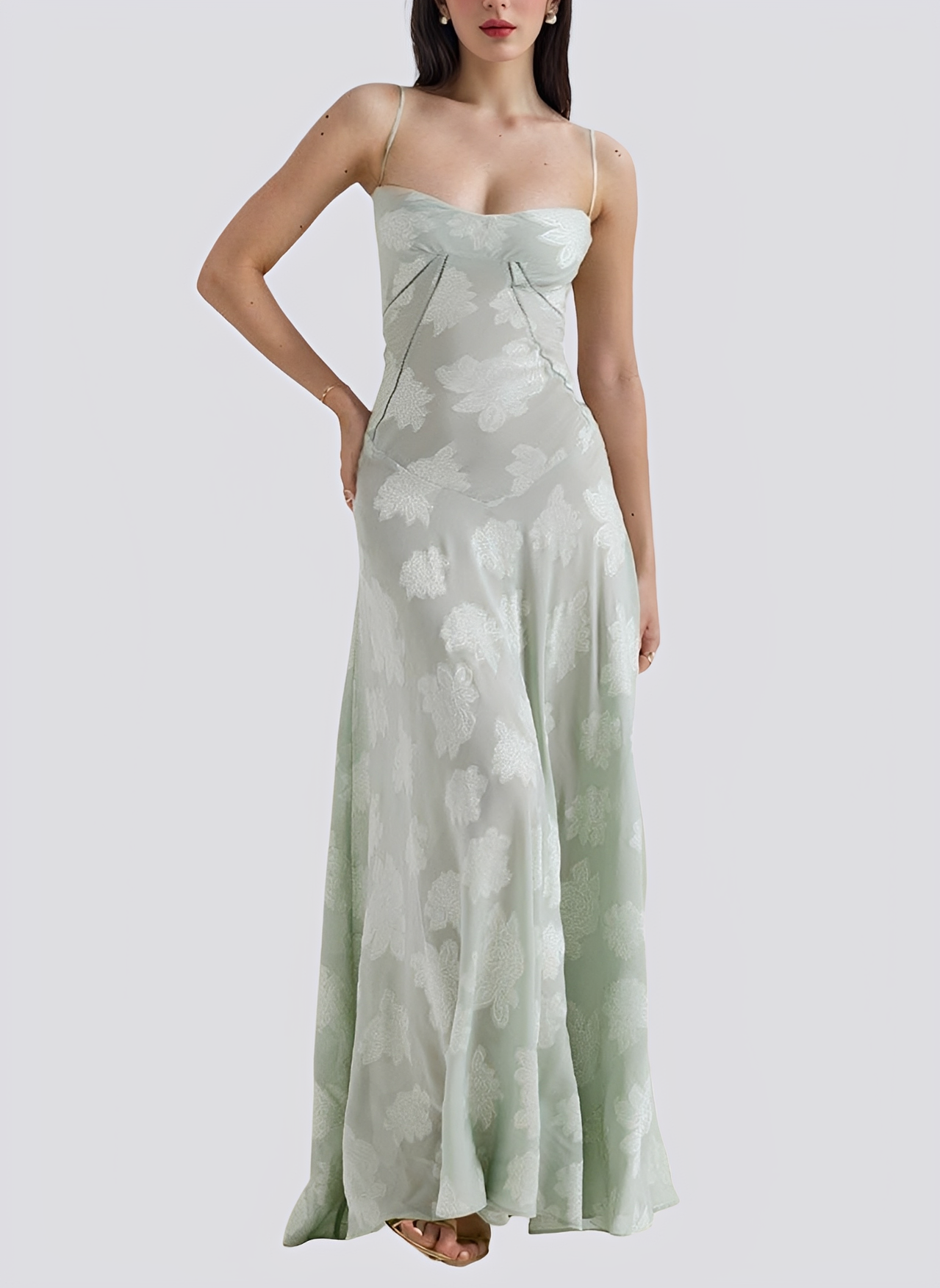 Lucia - Elegantes, schmal geschnittenes Maxikleid für Damen