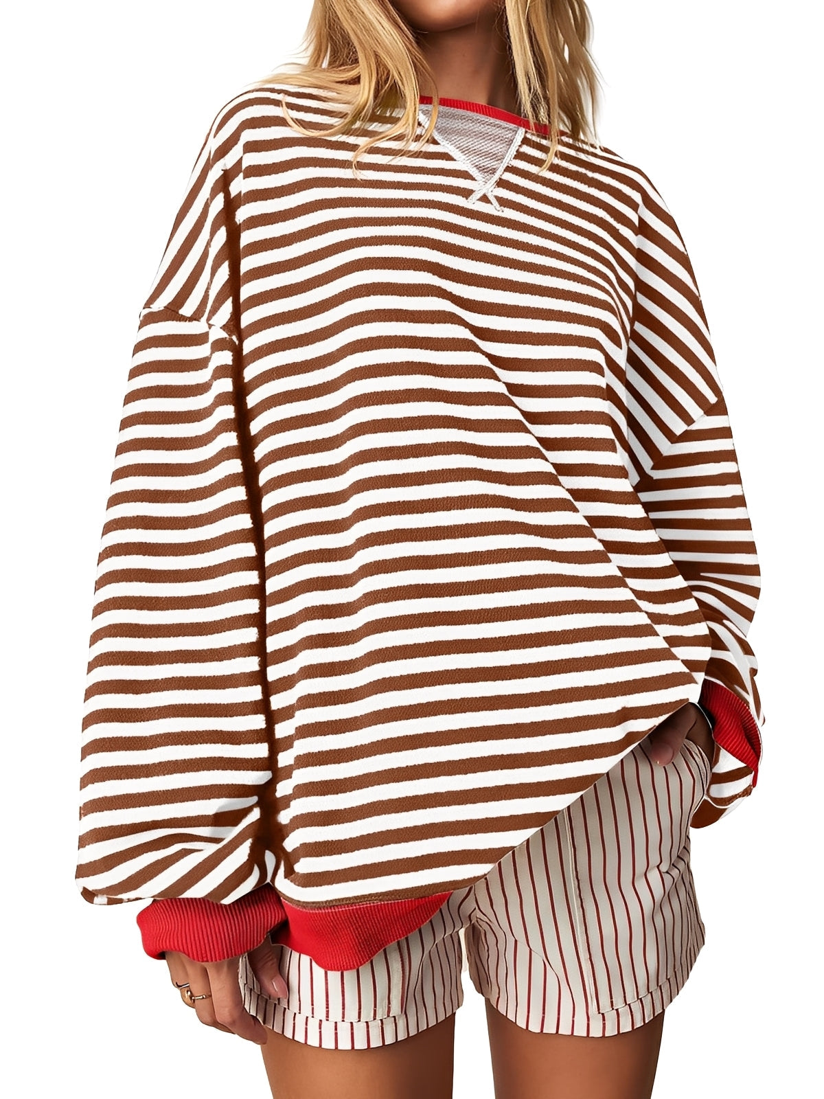 Judith - Elegant striped women's sweater