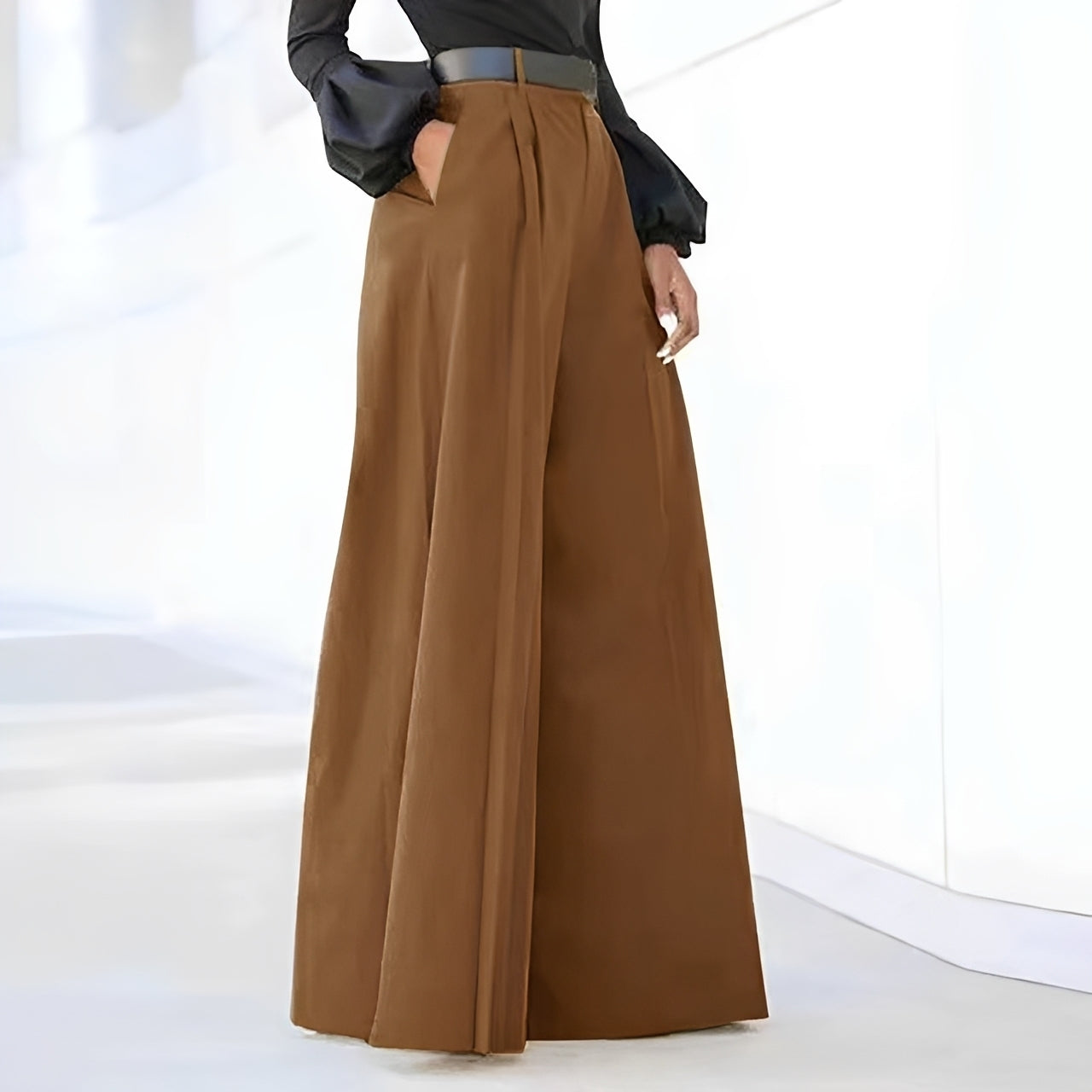 Ashley - Elegant, wide-cut bell-bottom pants for women
