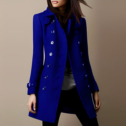 Aryana - Elegant women's wool coat in double-breasted style