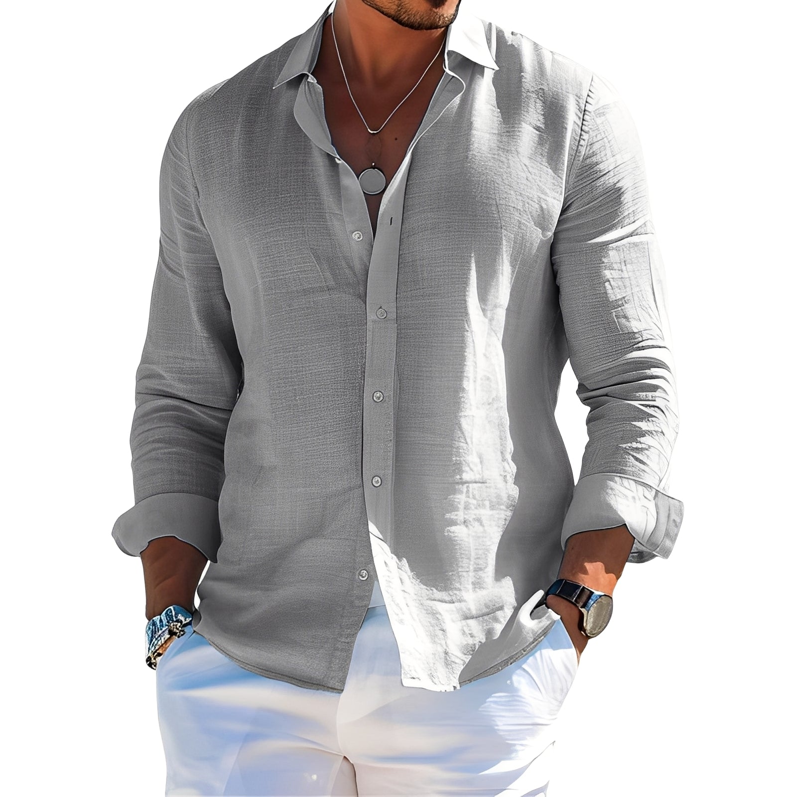 Félicien - Komfortables langärmeliges Poloshirt