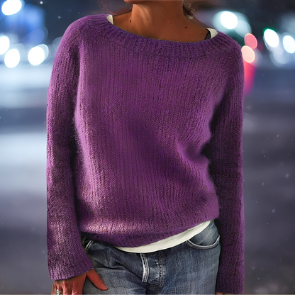 Abeeha - Luźny sweter w kolorze jodły dla kobiet