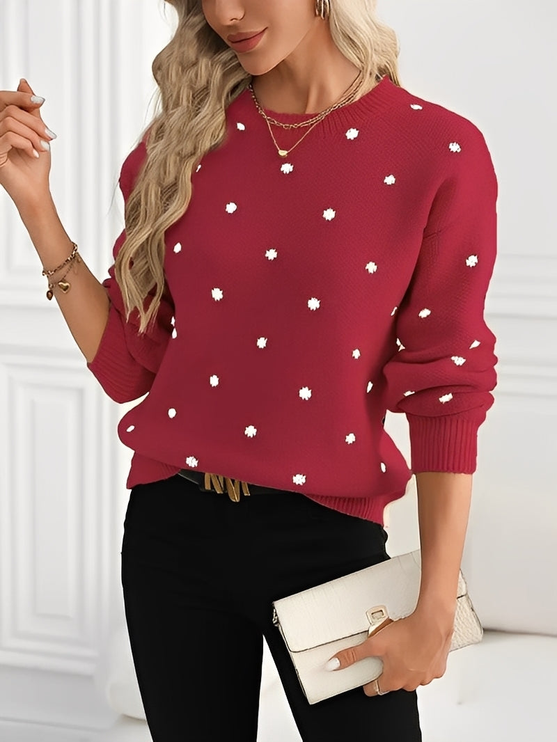 Karly - Stylish women's sweater with polka dot pattern