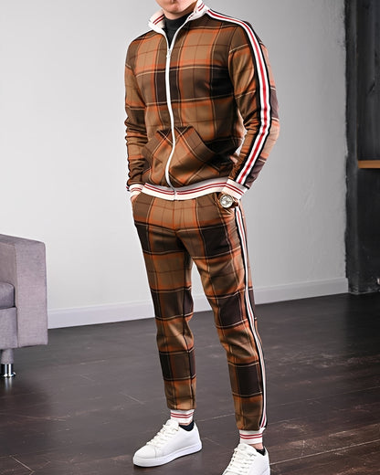 Neal - Stylish checked men's tracksuit