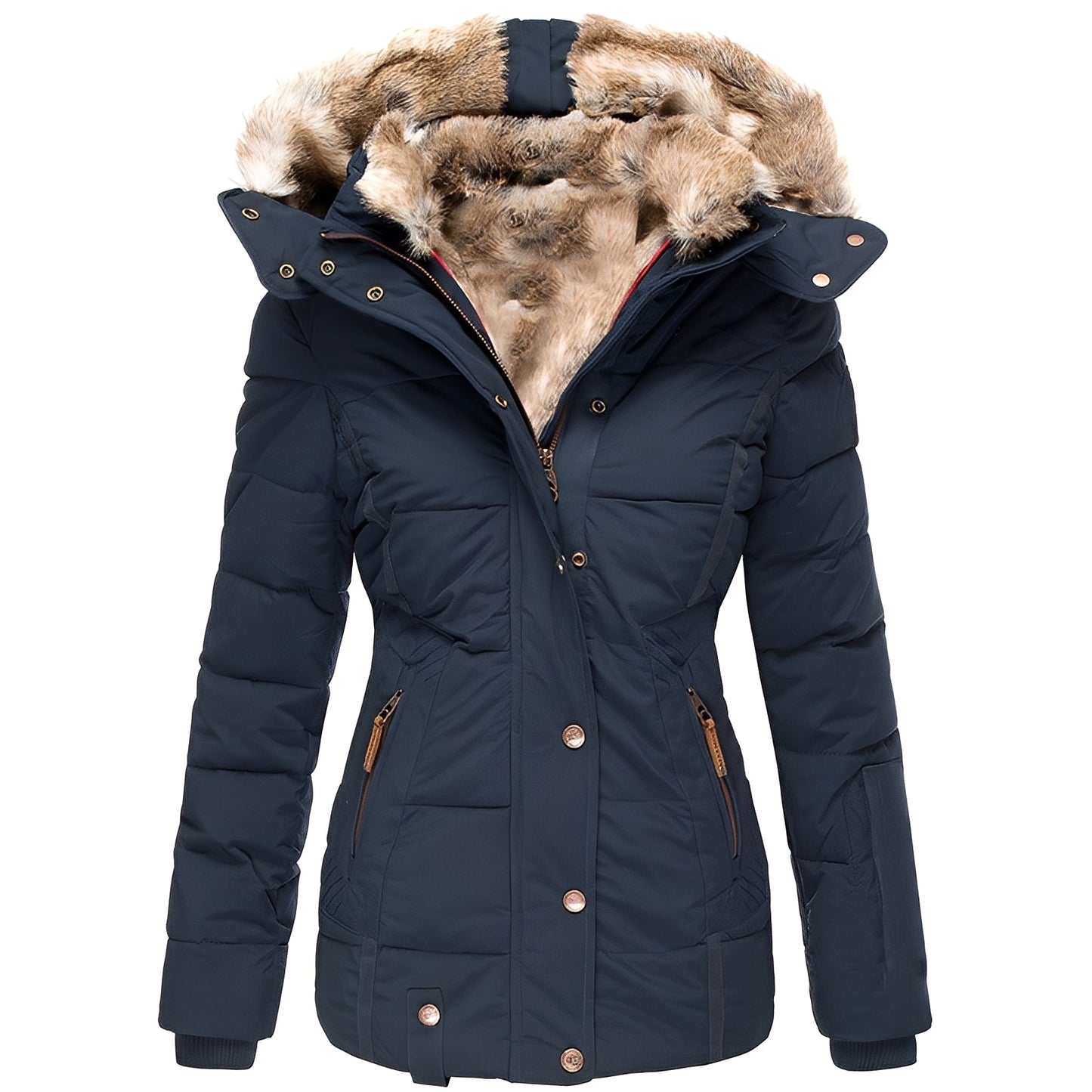 Léopoldine - winter down jacket with hood for women