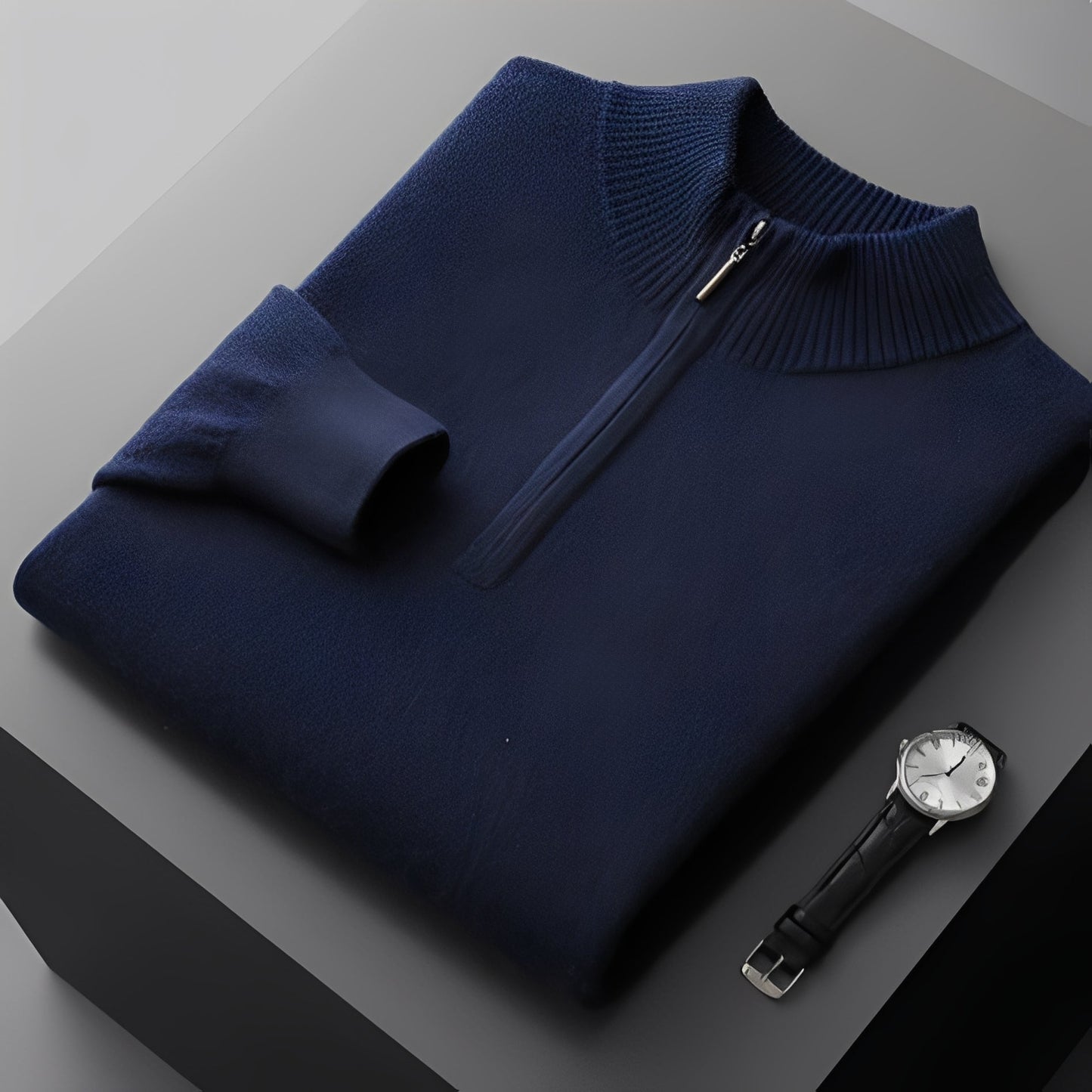 Weldon - Herrenpullover mit halbem Reißverschluss