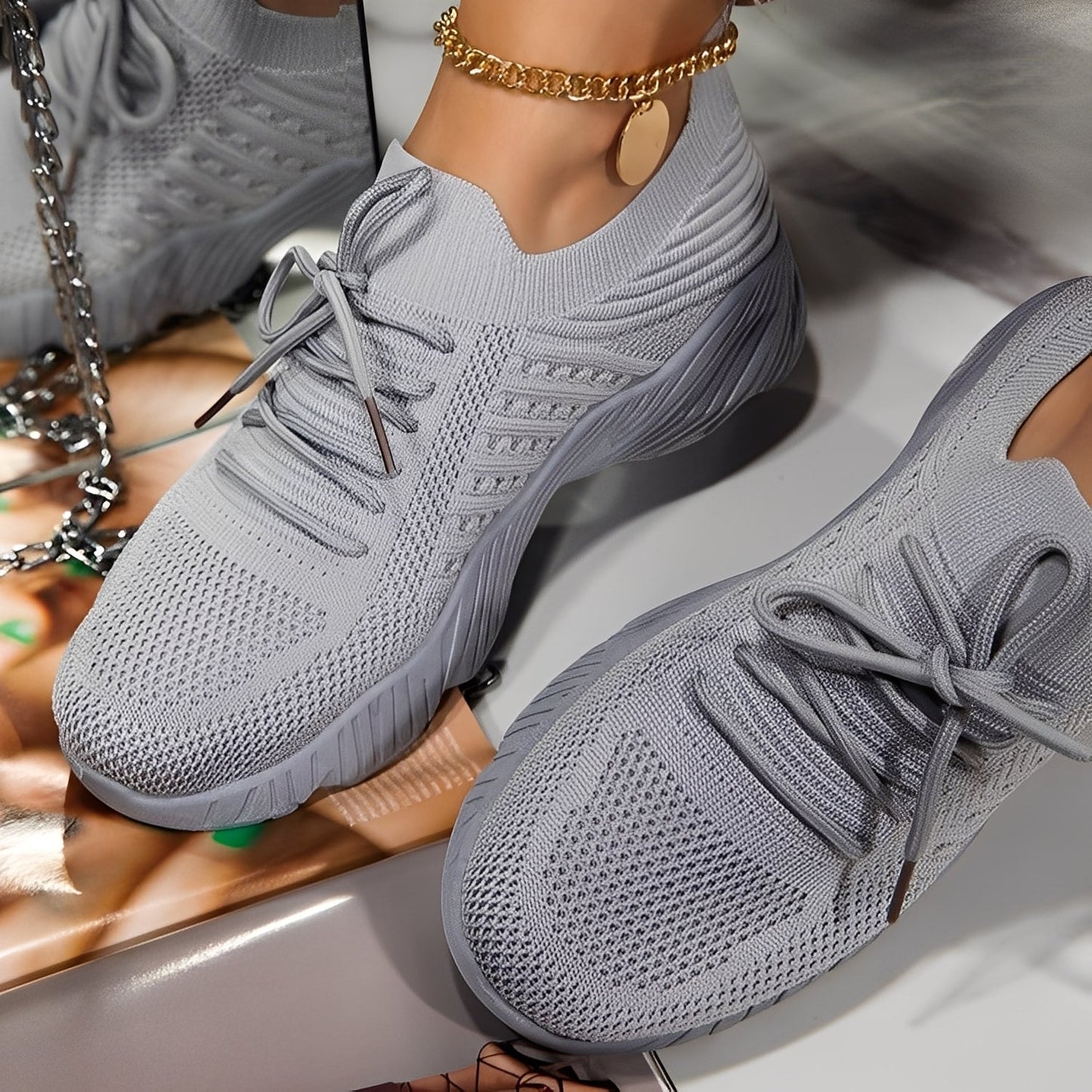 Axelle - Orthopedic women's sneakers made of knit