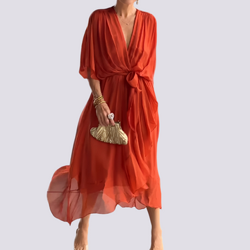 Jane - V-Ausschnitt-Kleid mit asymmetrischem Design