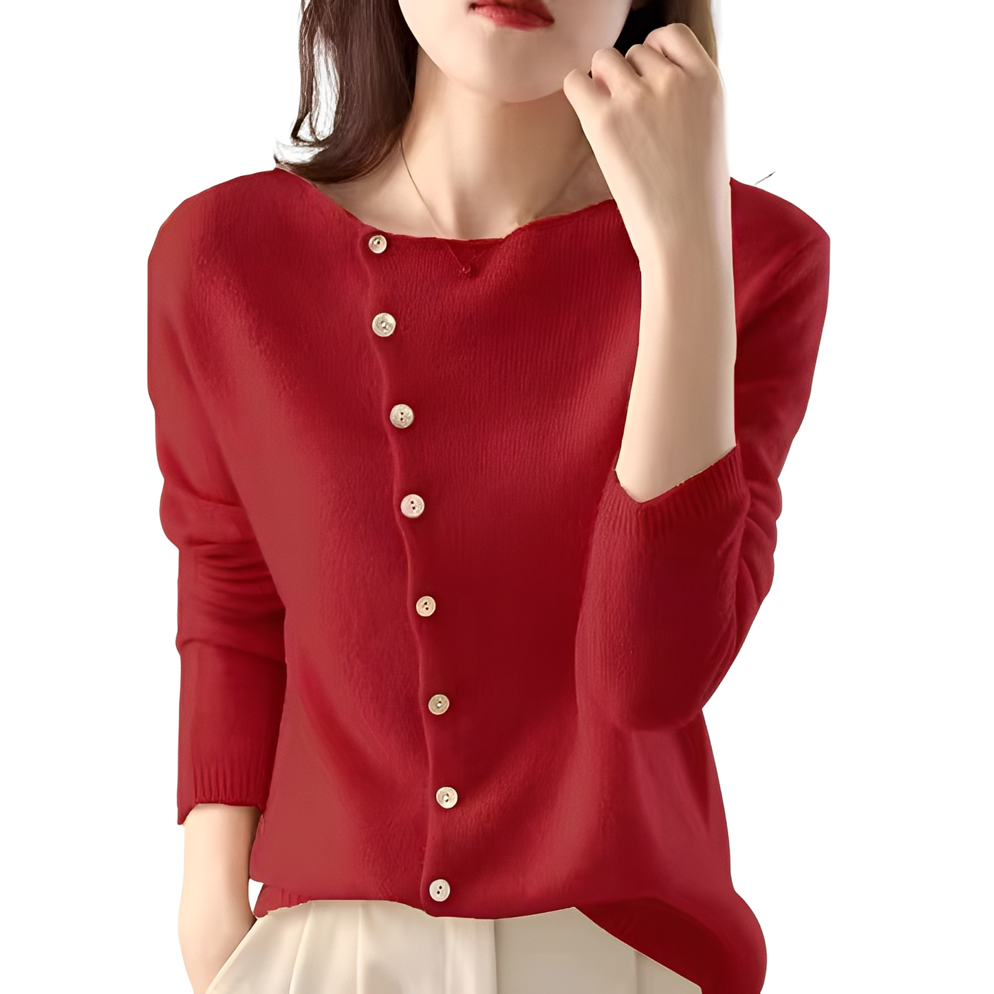 Joann - Fashionable, lightweight women's sweater with buttons