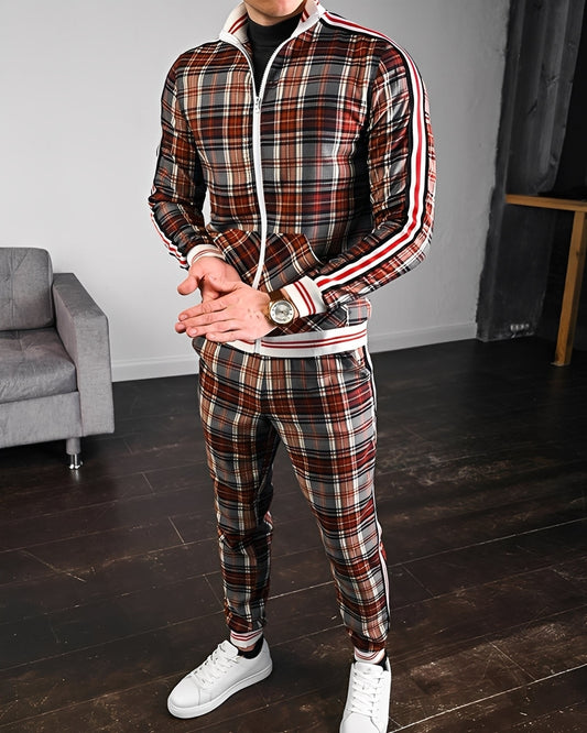 Neal - Stylish checked men's tracksuit