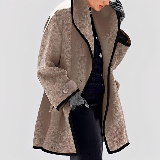Abigale - Stylish wool trench coat with hood for women