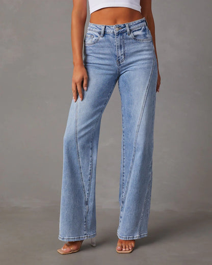 Ellen - Elegant wide-leg trousers made of denim for women