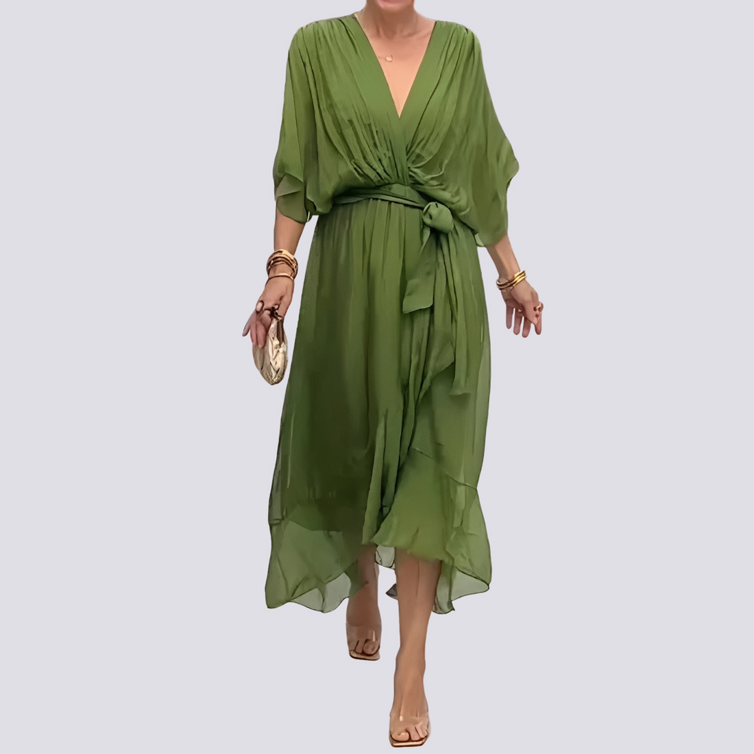 Jane - V-Ausschnitt-Kleid mit asymmetrischem Design