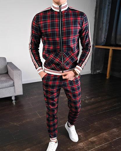 Neal - Stylish checked men's tracksuit