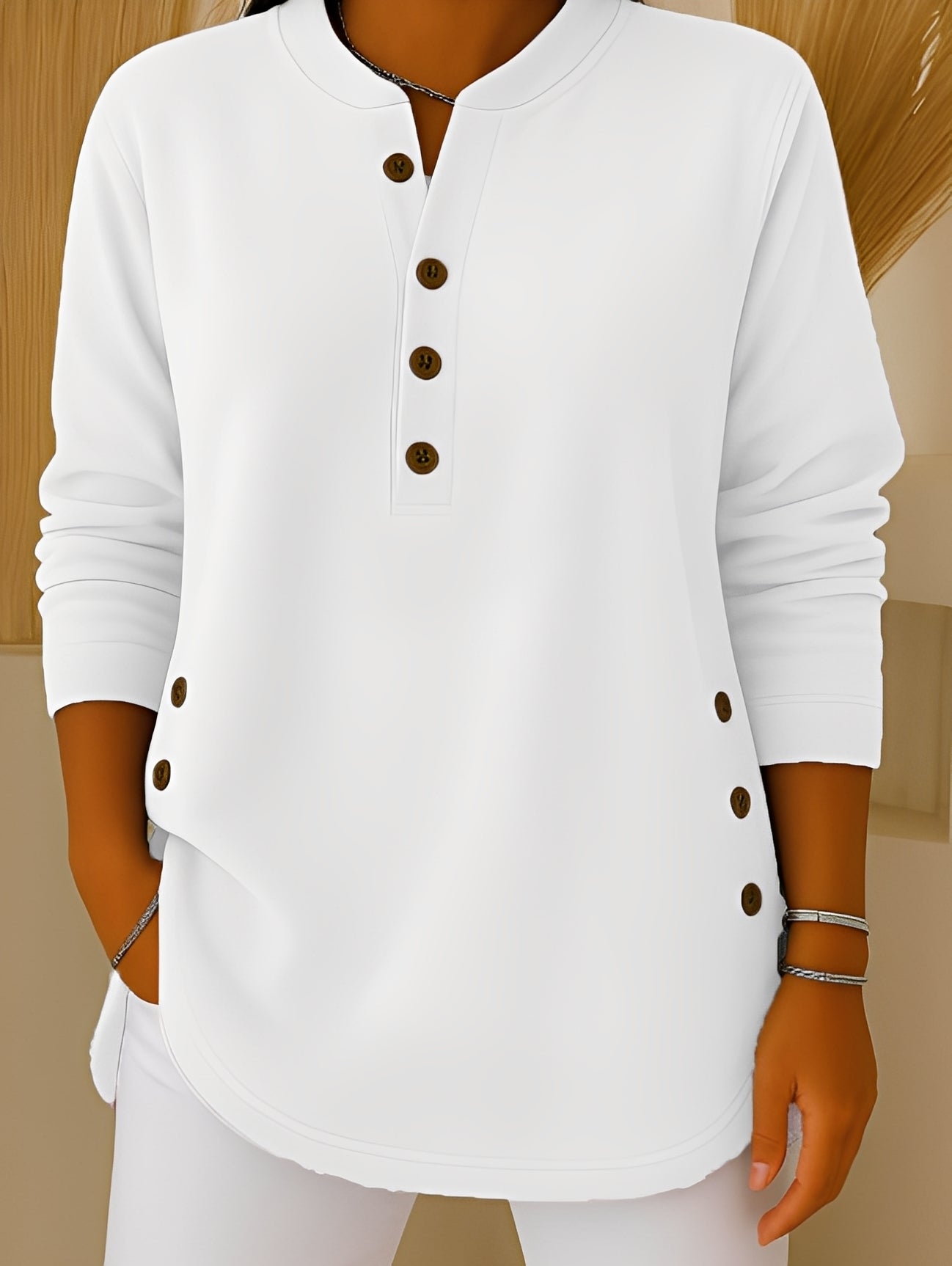 Jocelyn - Comfortable women's knit sweater with buttons