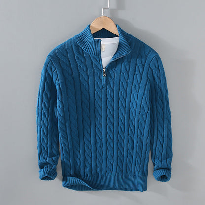 Cayden - Eleganter Herrenpullover mit halbem Reißverschluss