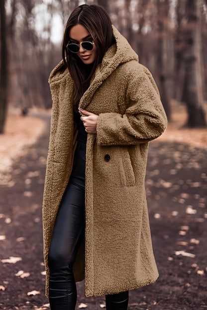 Ellianna - Elegant long women's coat with hood