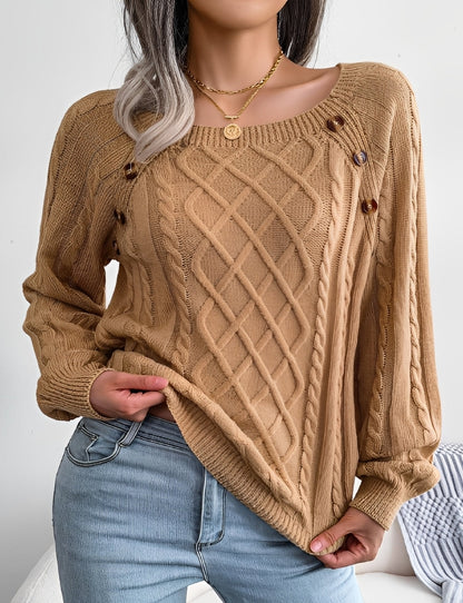 Sally - Fashionable women's sweater with button elements