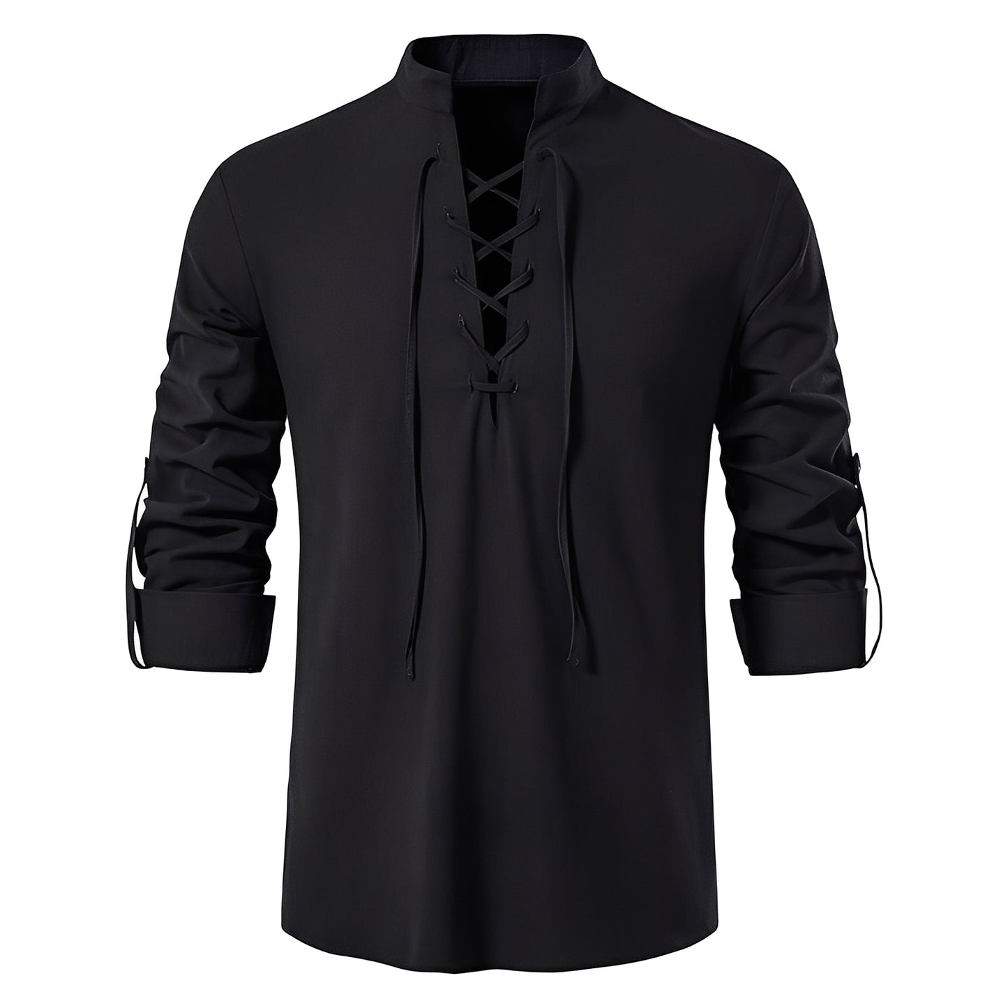 Josué - Stylish men's shirt with V-neck and lace