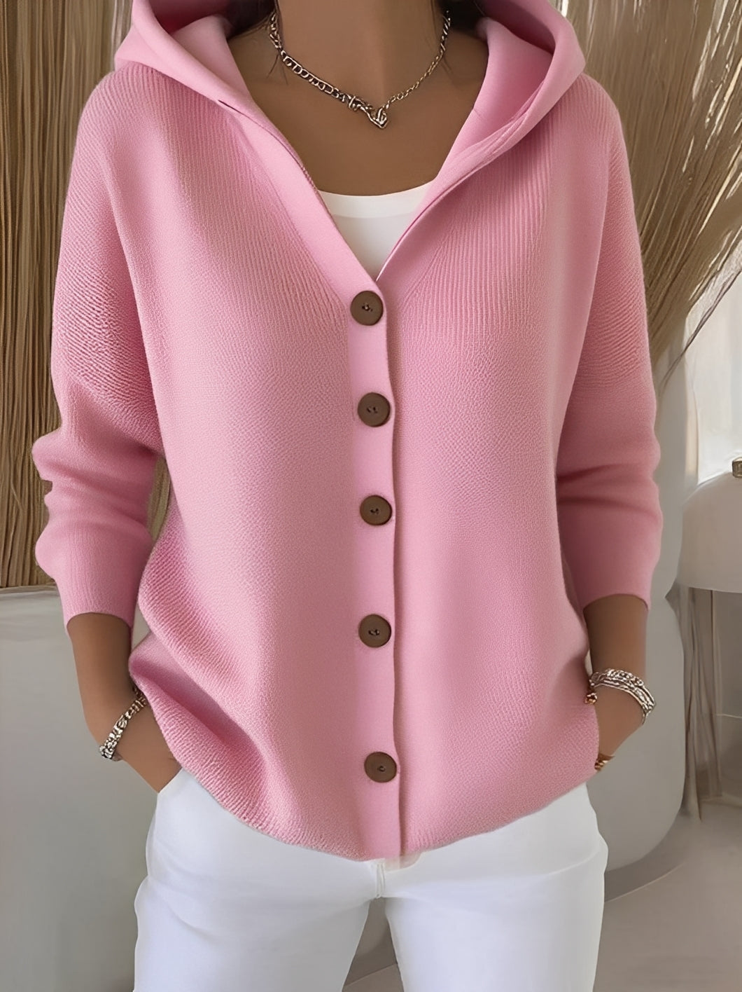 Ryanne – Gemütliche Langarmjacke mit Kapuze für Damen