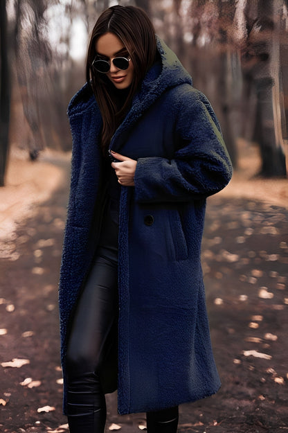 Ellianna - Elegant long women's coat with hood