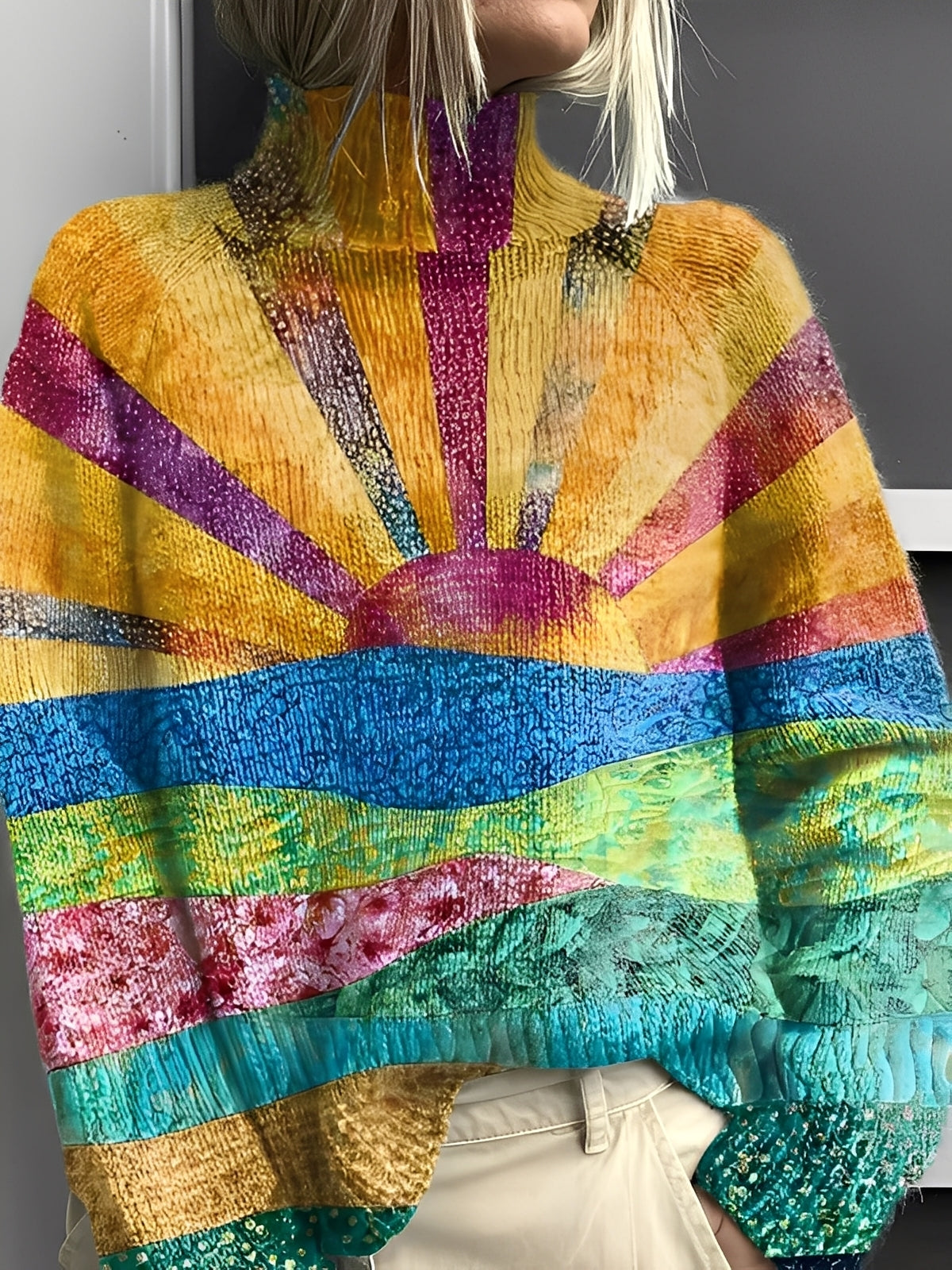 Giselle - Moderne, lebhafte Damen-Rollkragenpullover