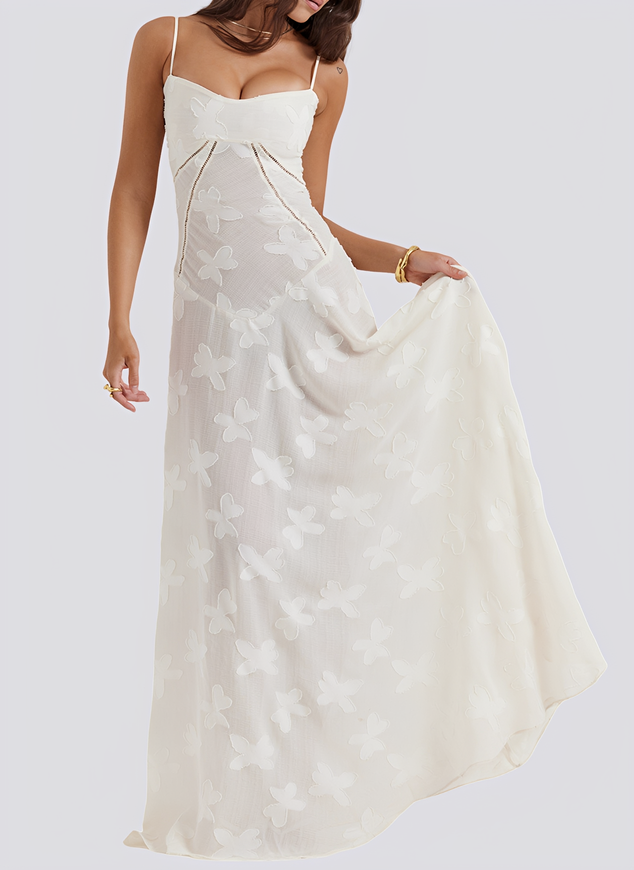 Lucia - Elegantes, schmal geschnittenes Maxikleid für Damen